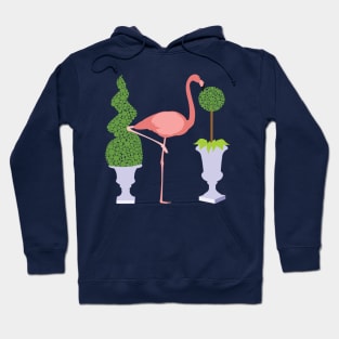 Pink Flamingo and Topiary Garden Hoodie